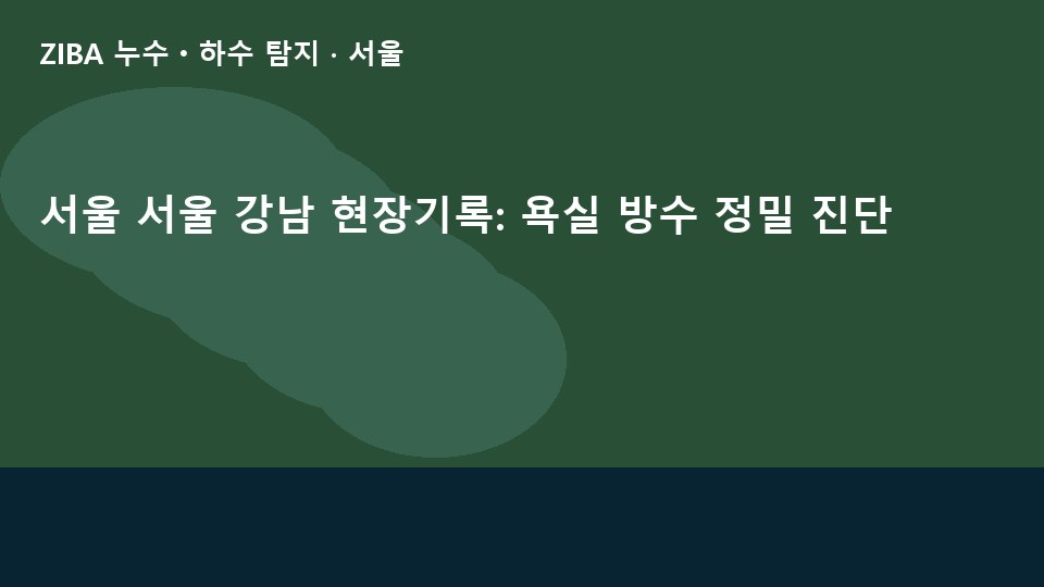 서울 서울 강남 현장기록: 욕실 방수 정밀 진단